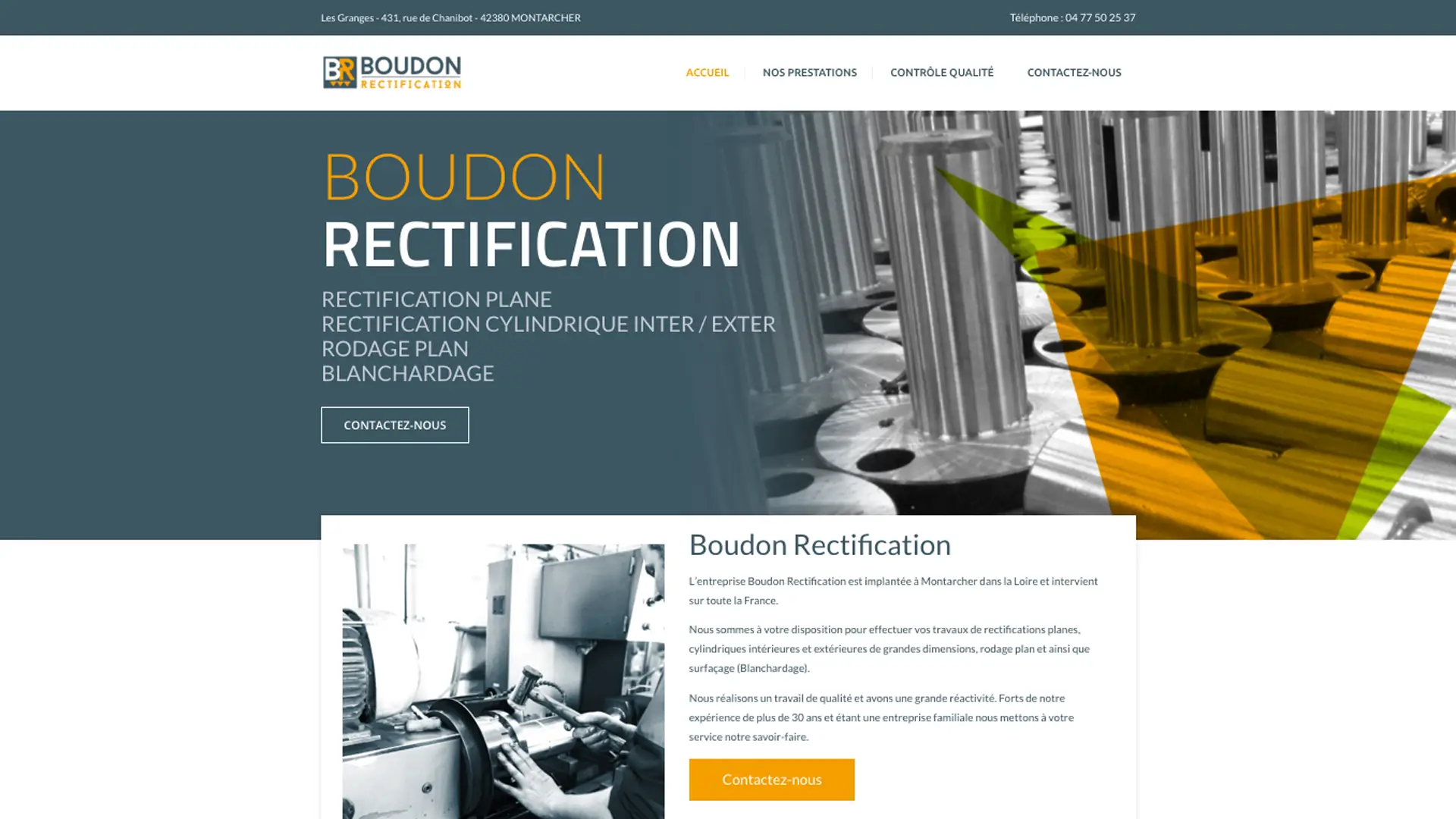 Site internet Boudon Rectification réalisé par JLS Studio, agence web dans la Loire