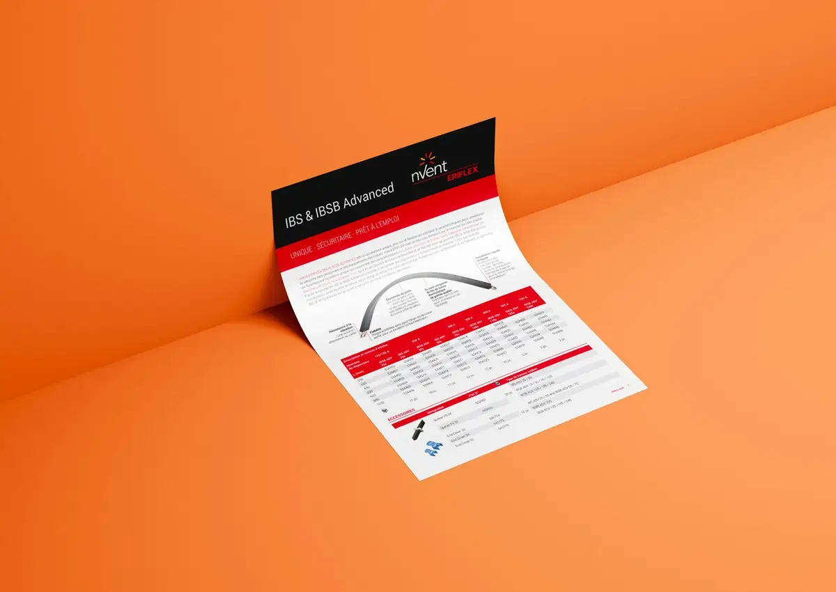 Flyer produit nVent réalisé par JLS Studio, agence de communication dans la Loire
