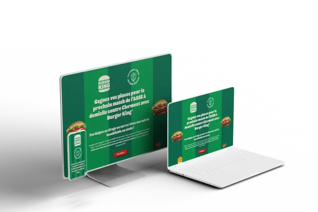 Site de l'opération Burger King x ASSE, réalisé par JLS Studio